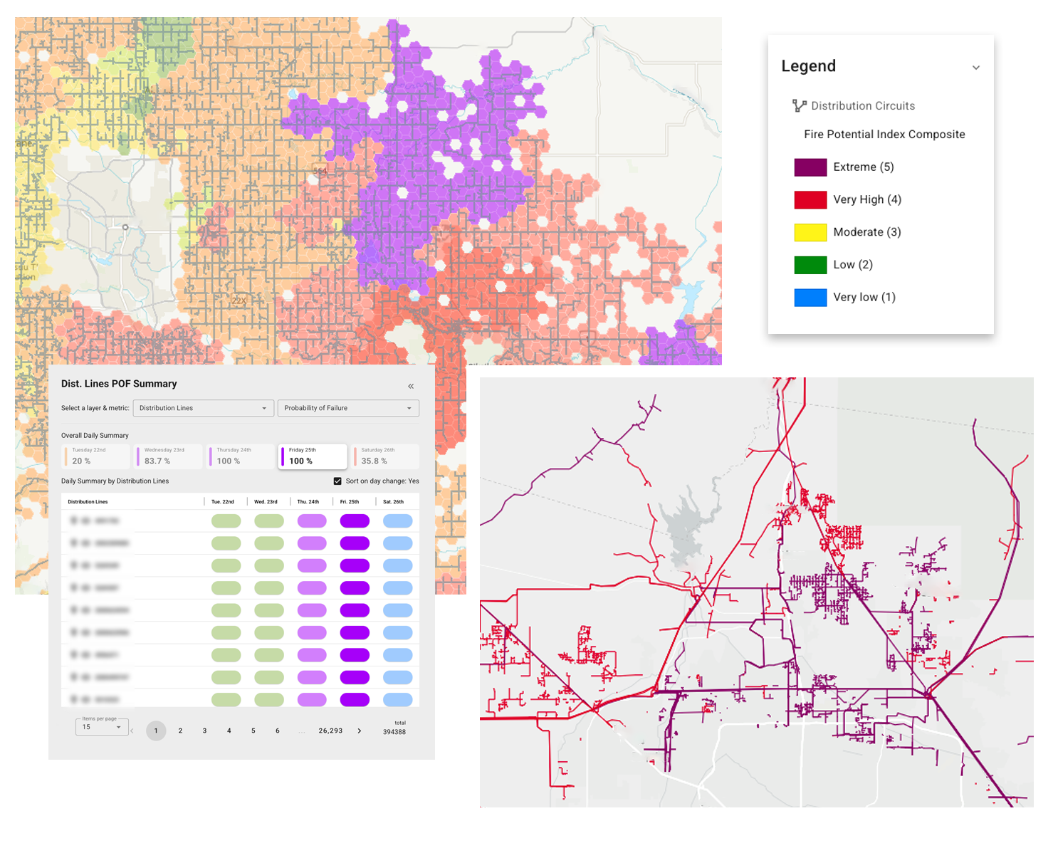 Fire and weather planning screens