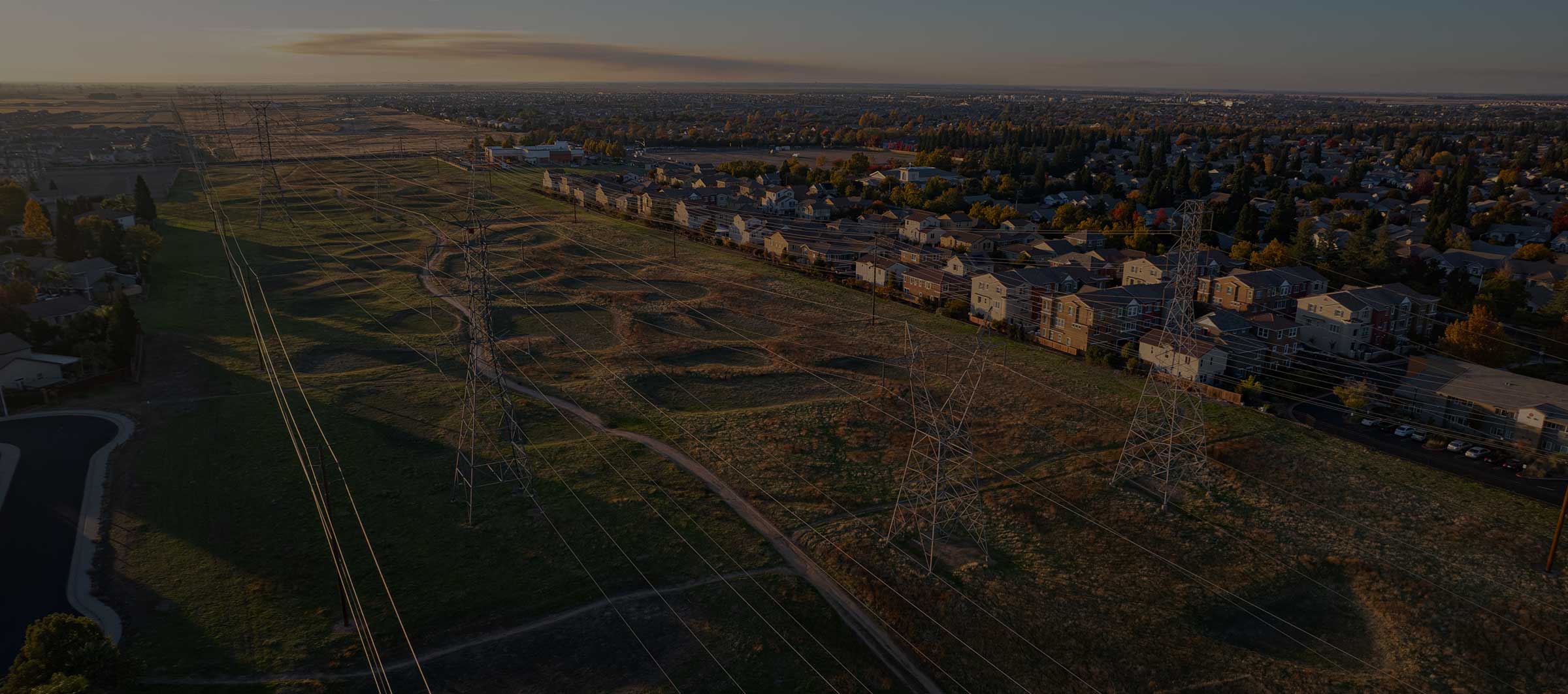 Power Lines near a community of homes
