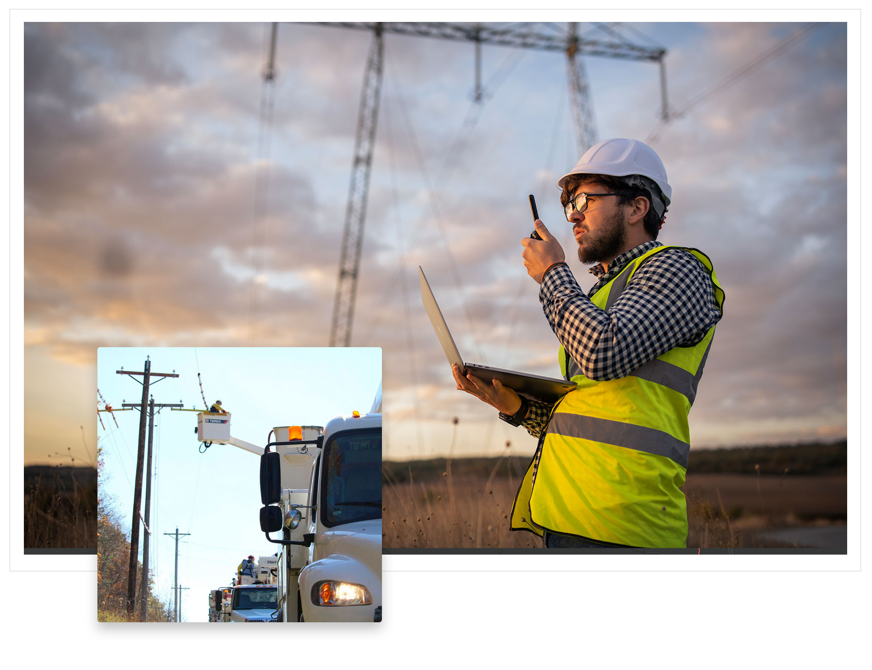 Photos of electric utility workers