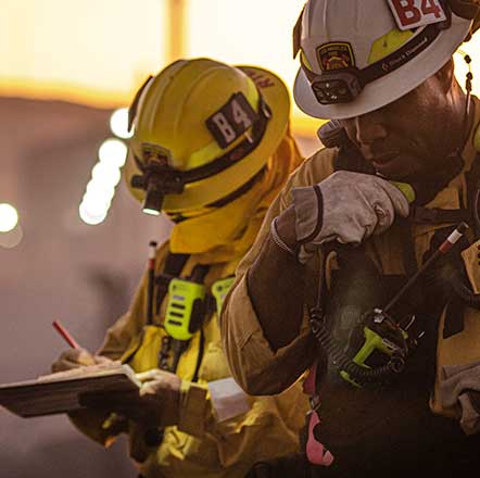 Fire agency workers