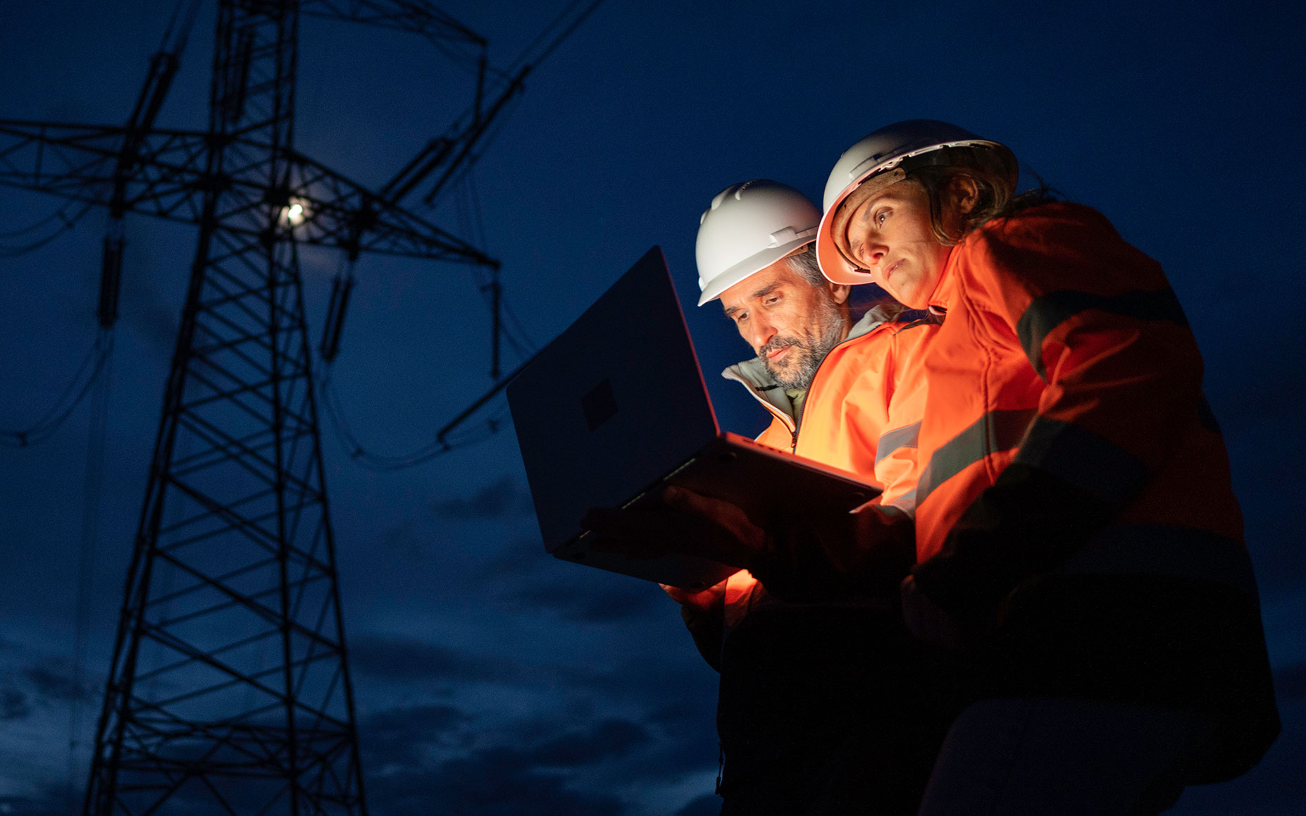 Photo of an electric communications team giving updates