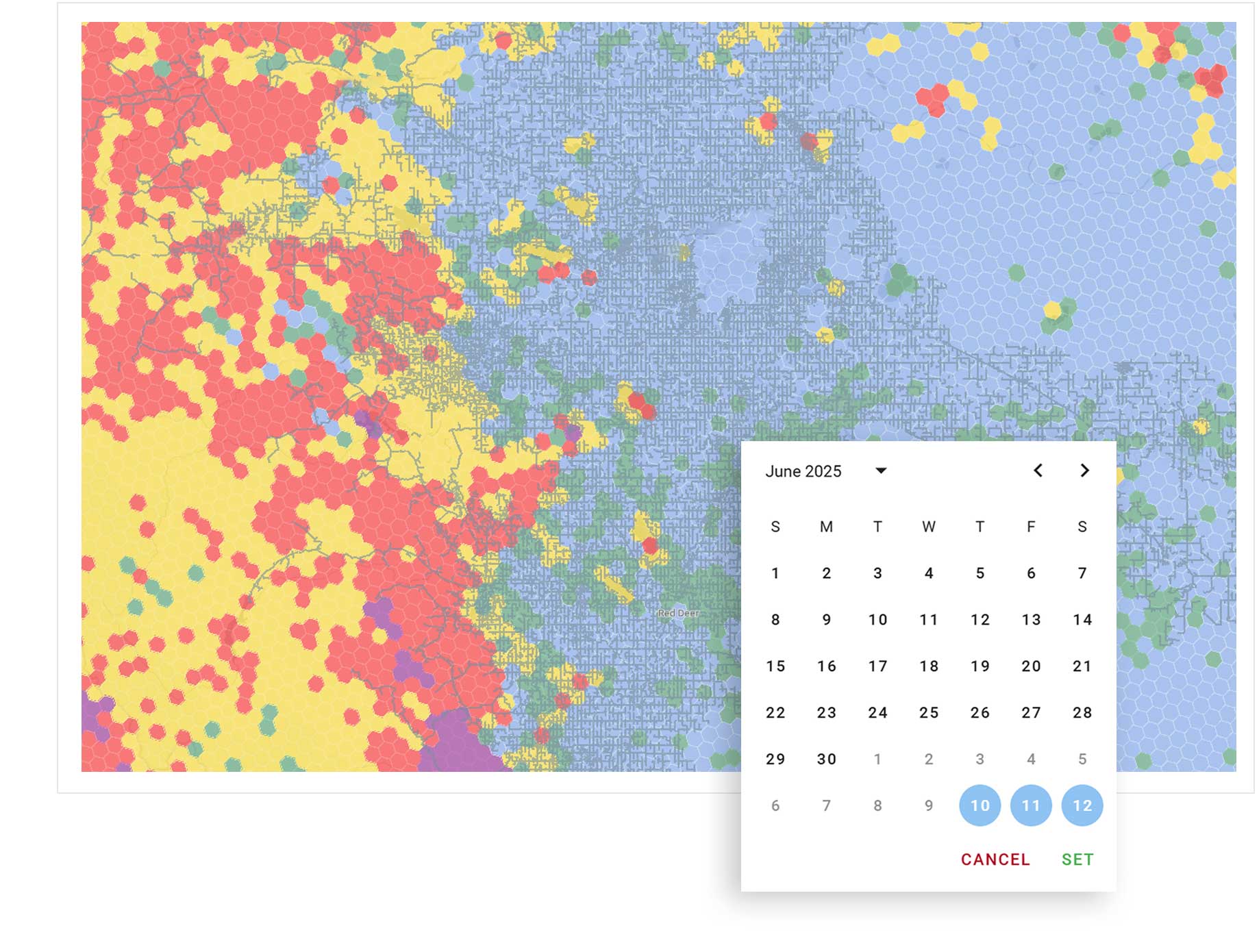 Situational Awareness map with a calendar feature