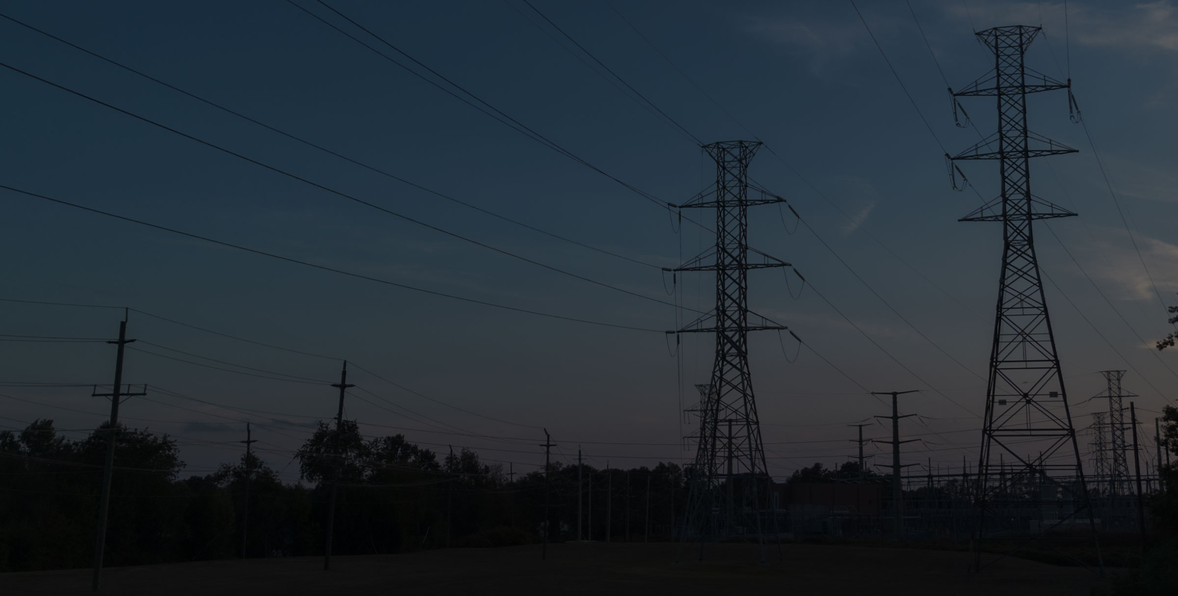 power lines at night
