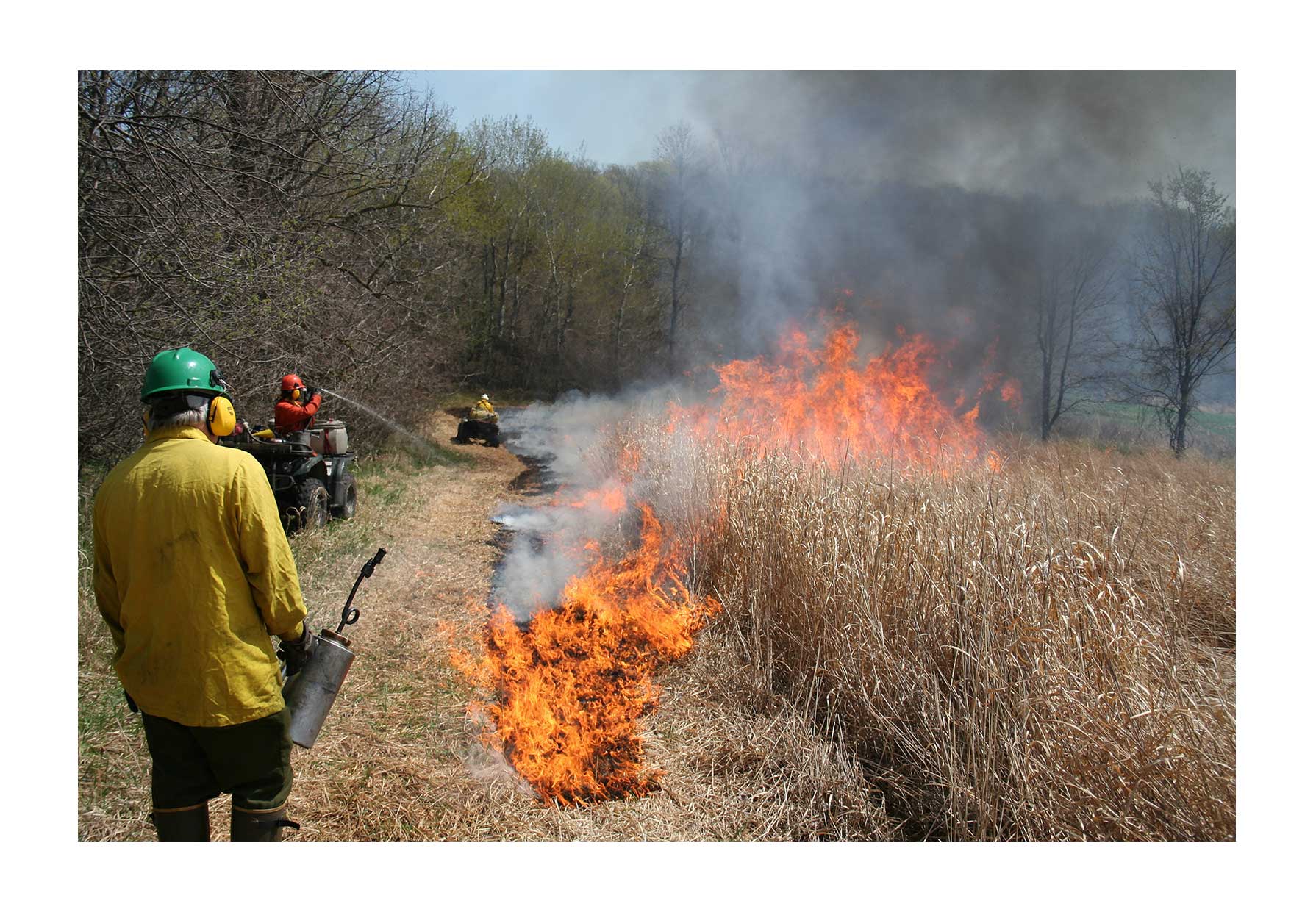 Fire responders doing a controlled burn
