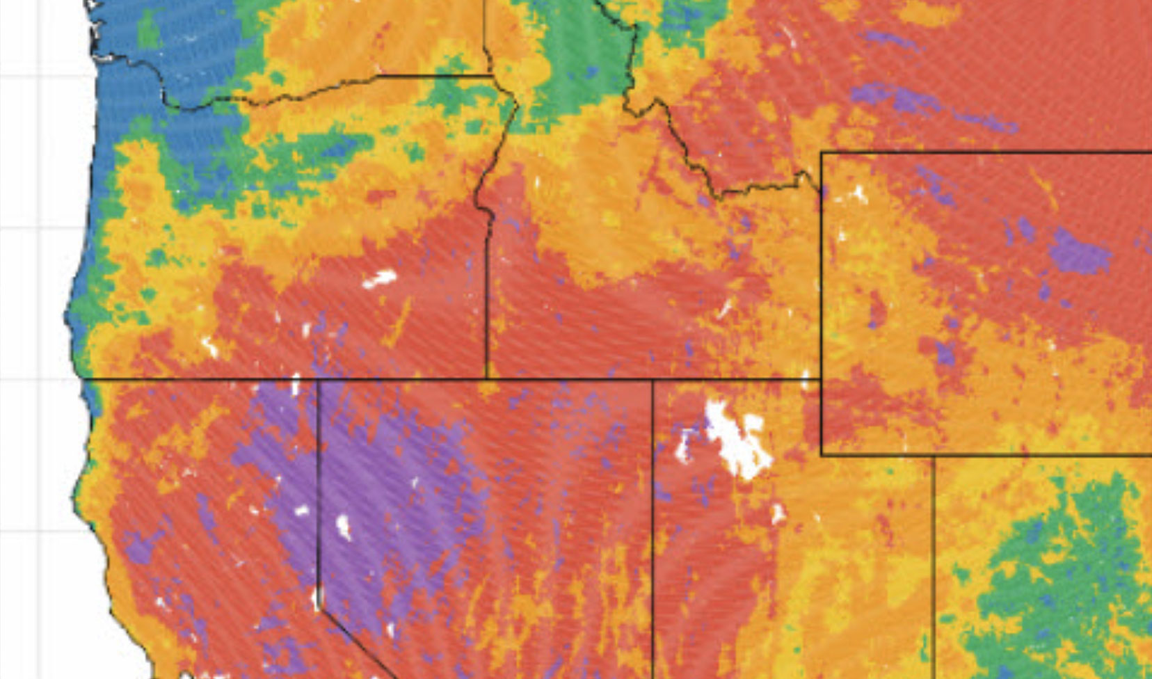 Proprietary fire danger indices map